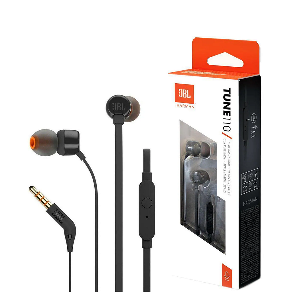 Fone de Ouvido JBL TUNE110 Preto